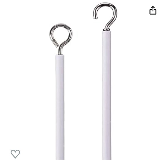 ❤️White Curtain Wire with Self-Adhesive Hooks,Hooks and Eyes for Net Curtain Rod - Picture 2 of 3